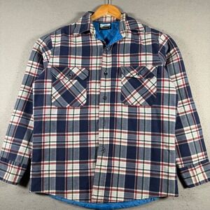 Vintage Fieldmaster Mens Plaid Flannel Lined Shirt Jacket Quilted Size Medium